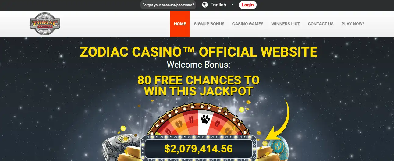 ZodiacCasino First Screen