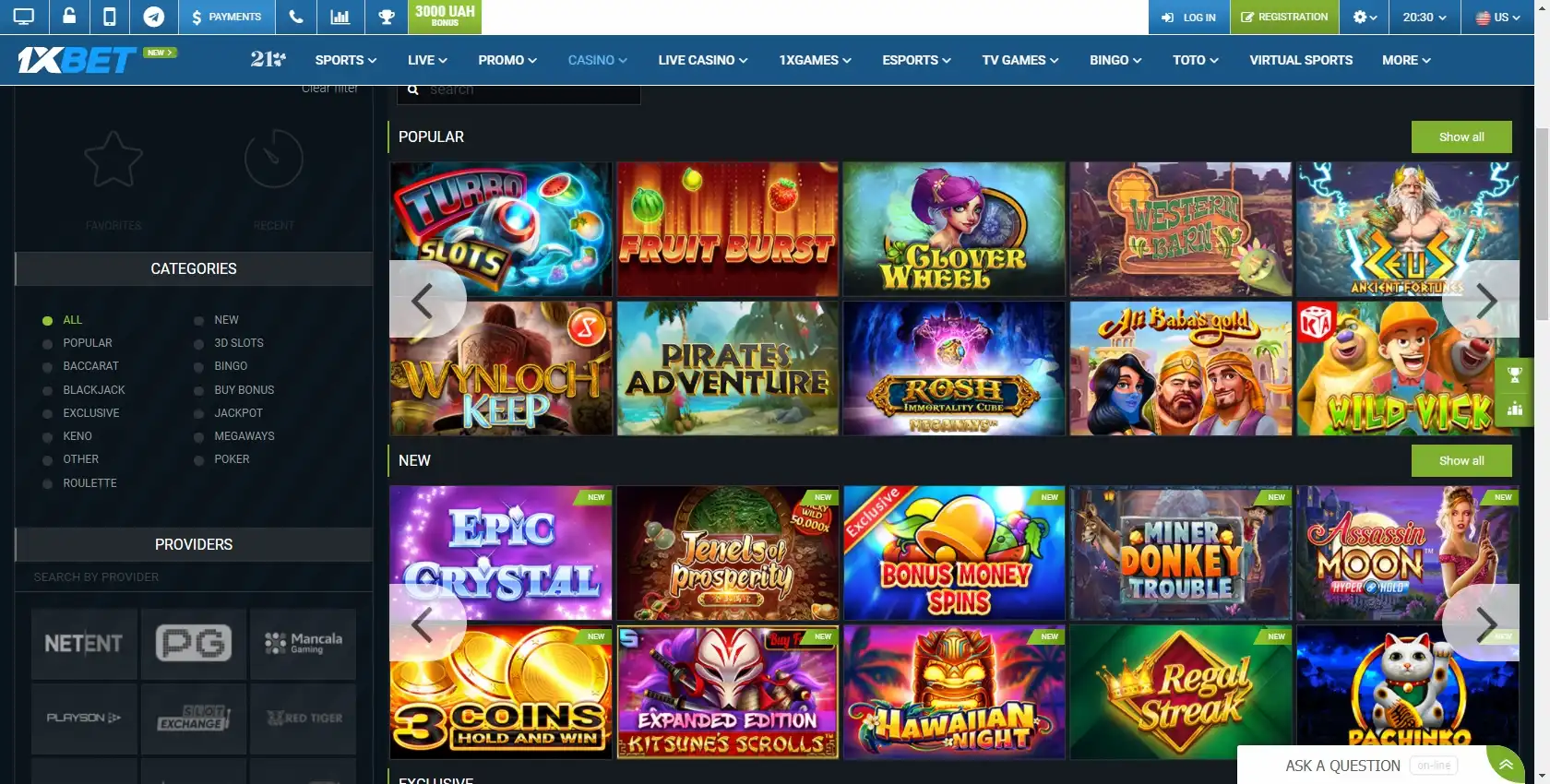 1Xbet Casino Games