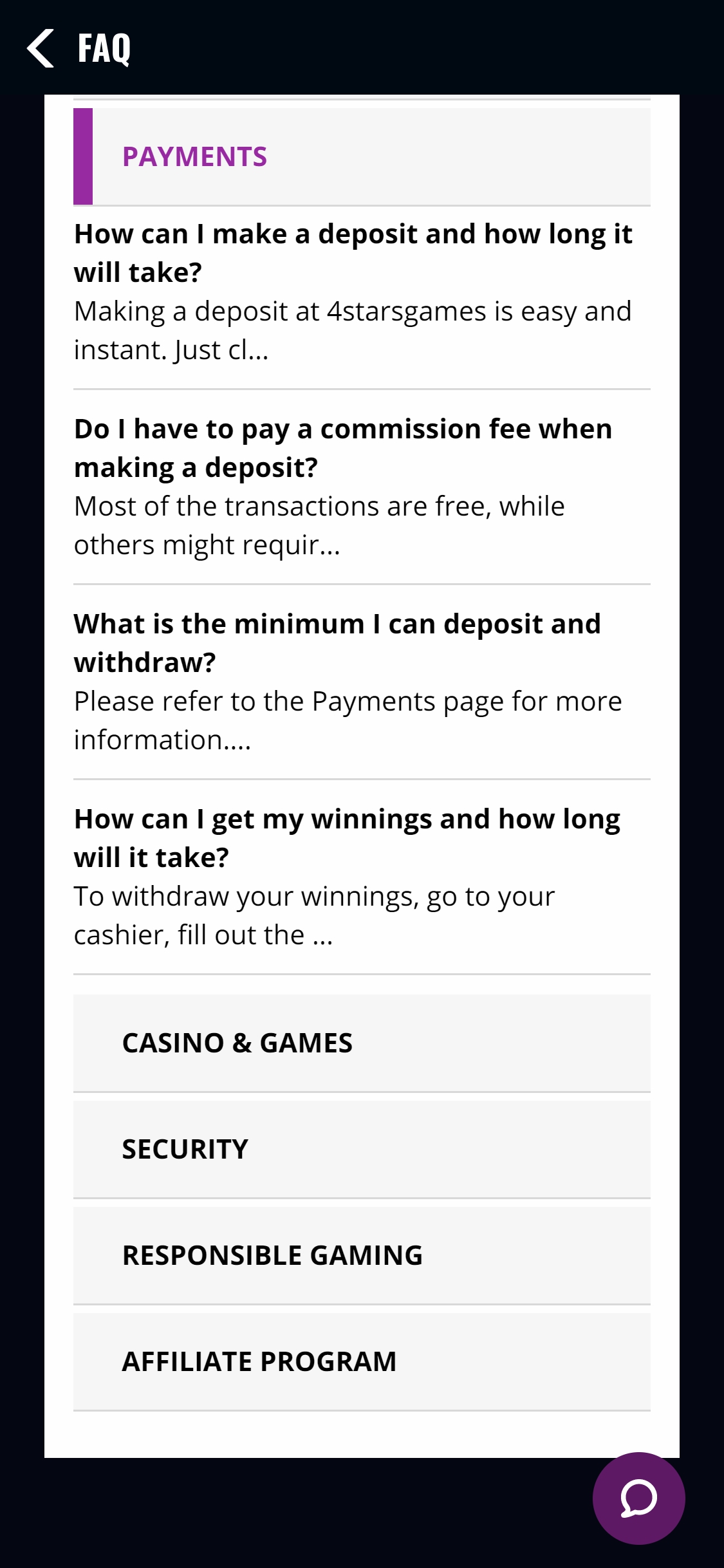 4StarsGames Mobile Payment Methods Review