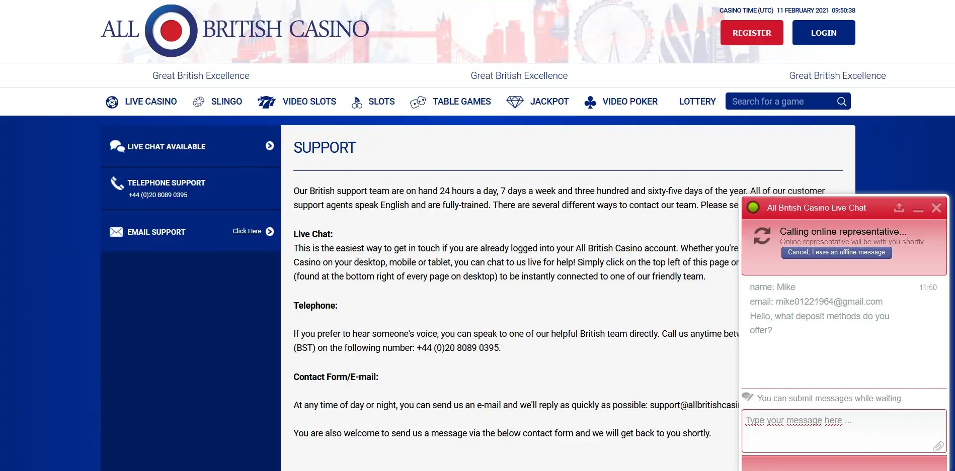 All British Casino Support
