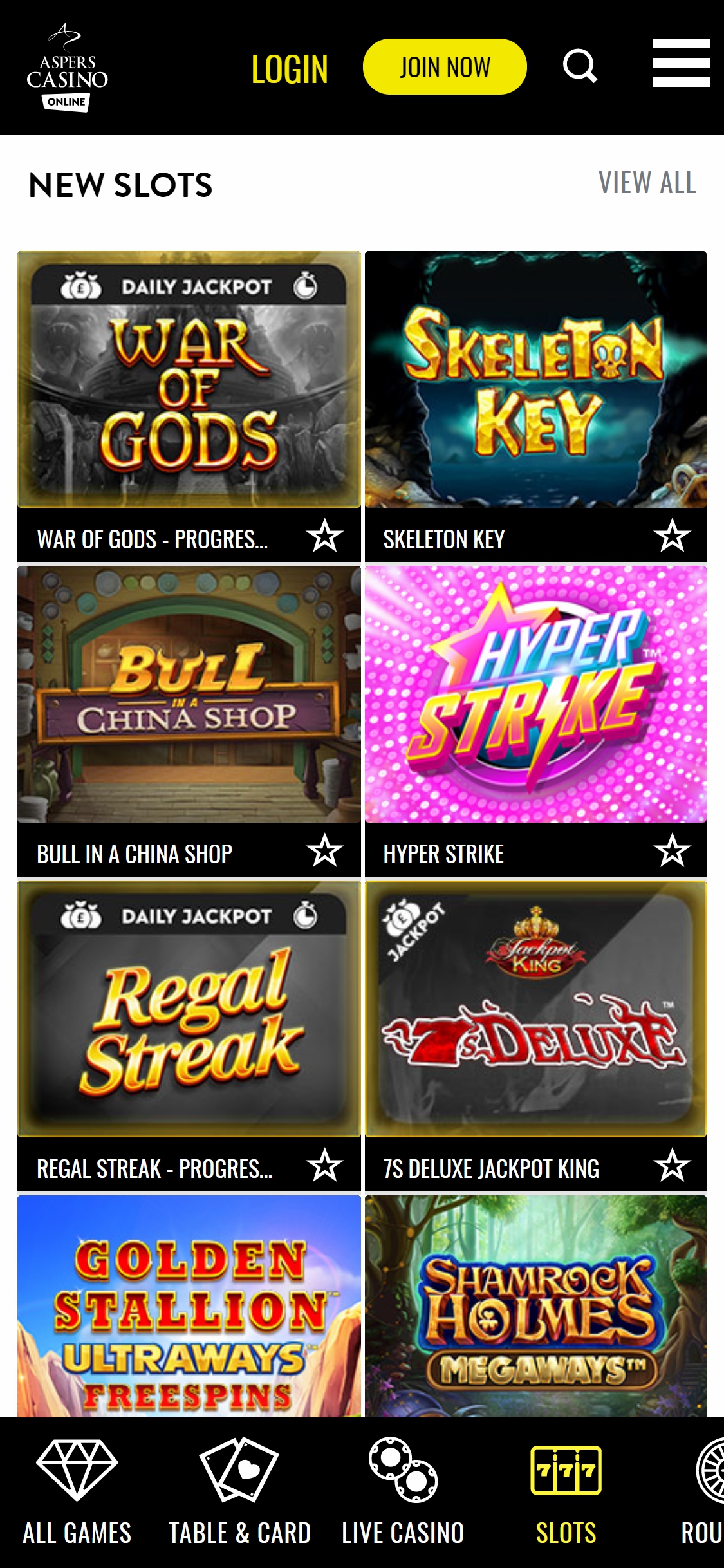 Aspers Casino Mobile Games Review