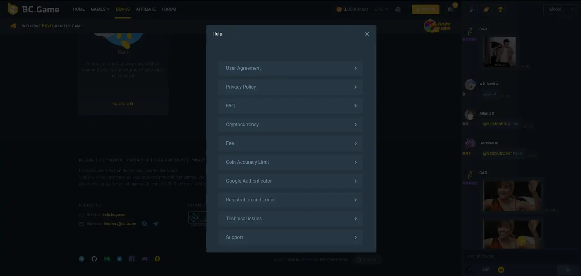 BC.Game Casino Support