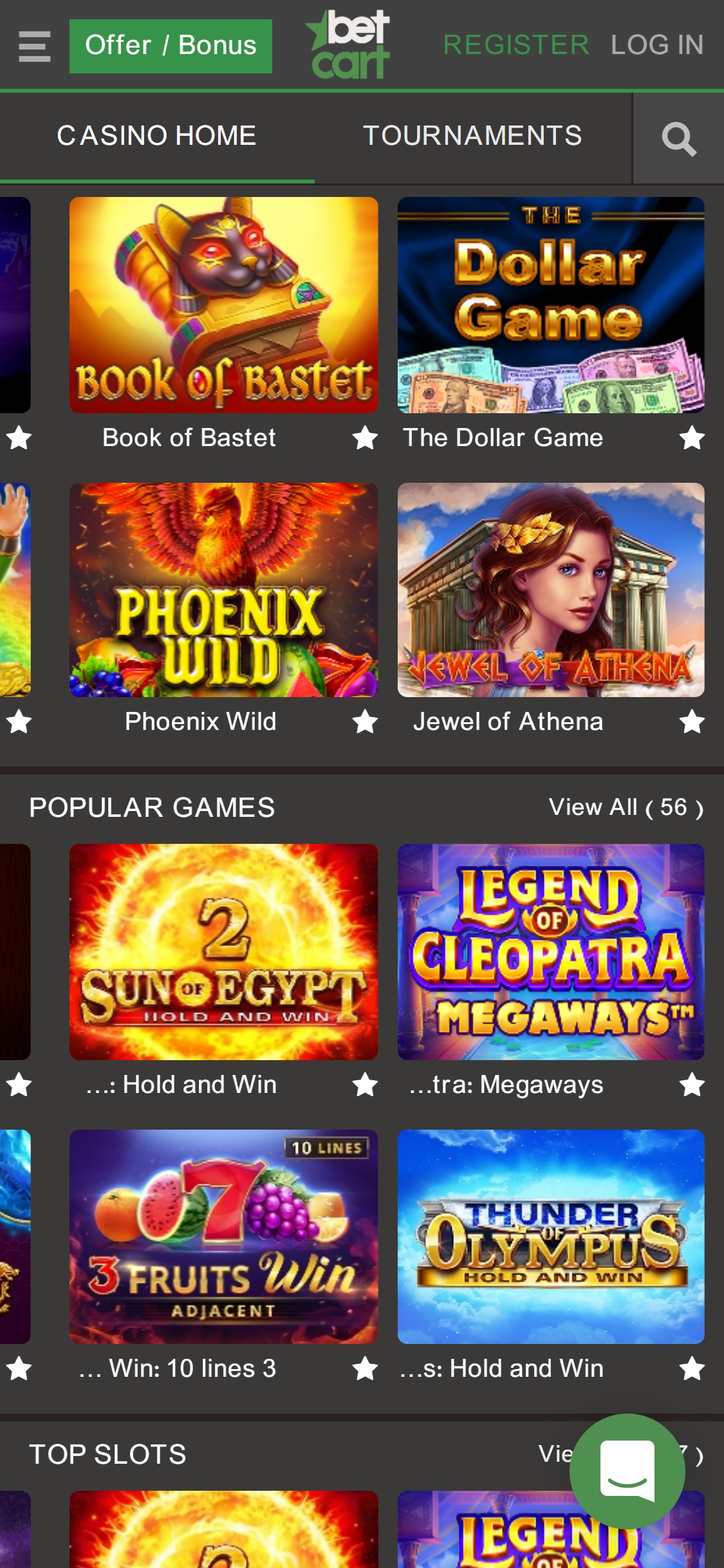 Betcart Casino Mobile Games Review