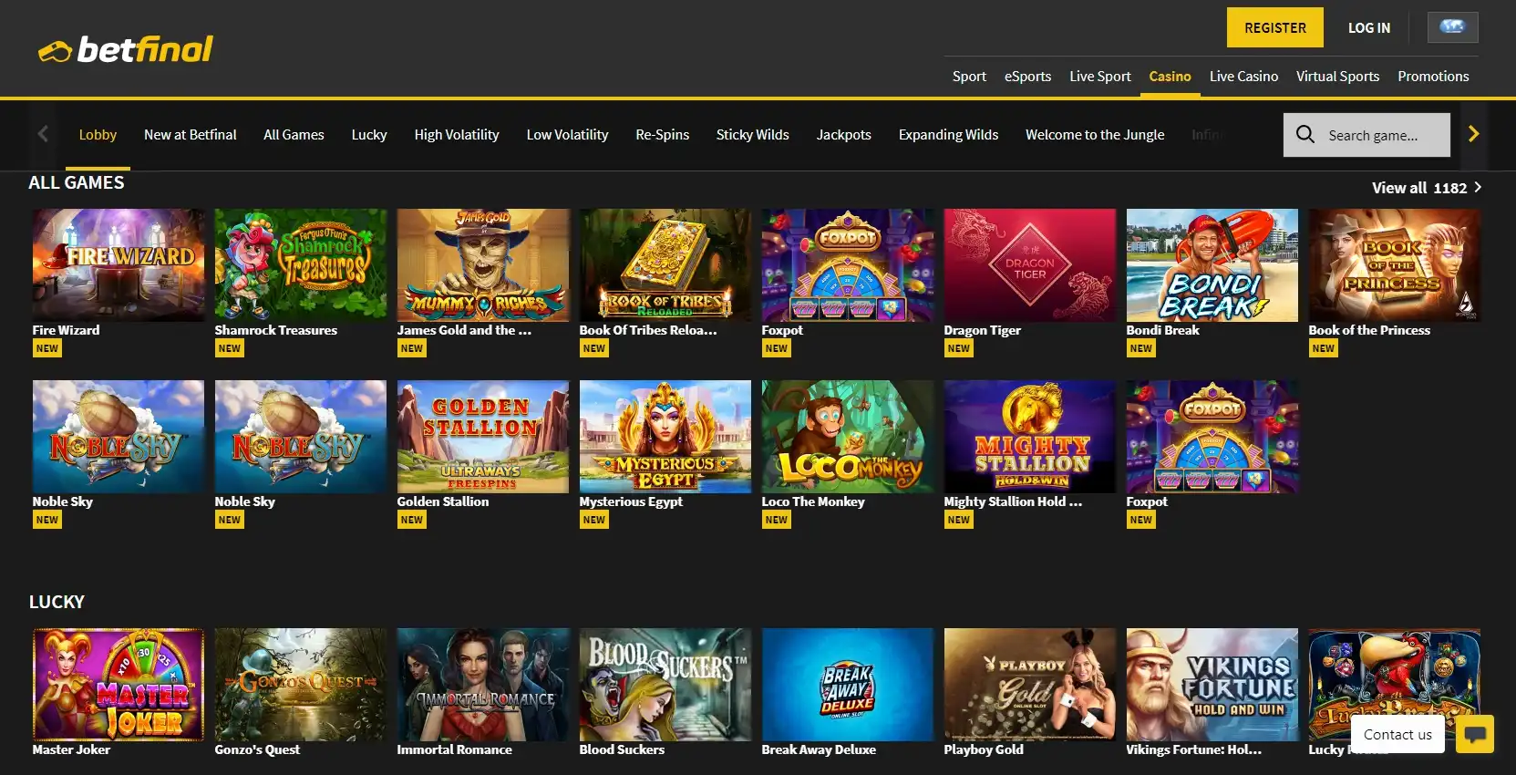Betfinal Casino Games