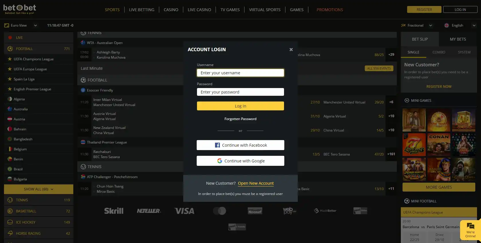 Bet O Bet Casino Login