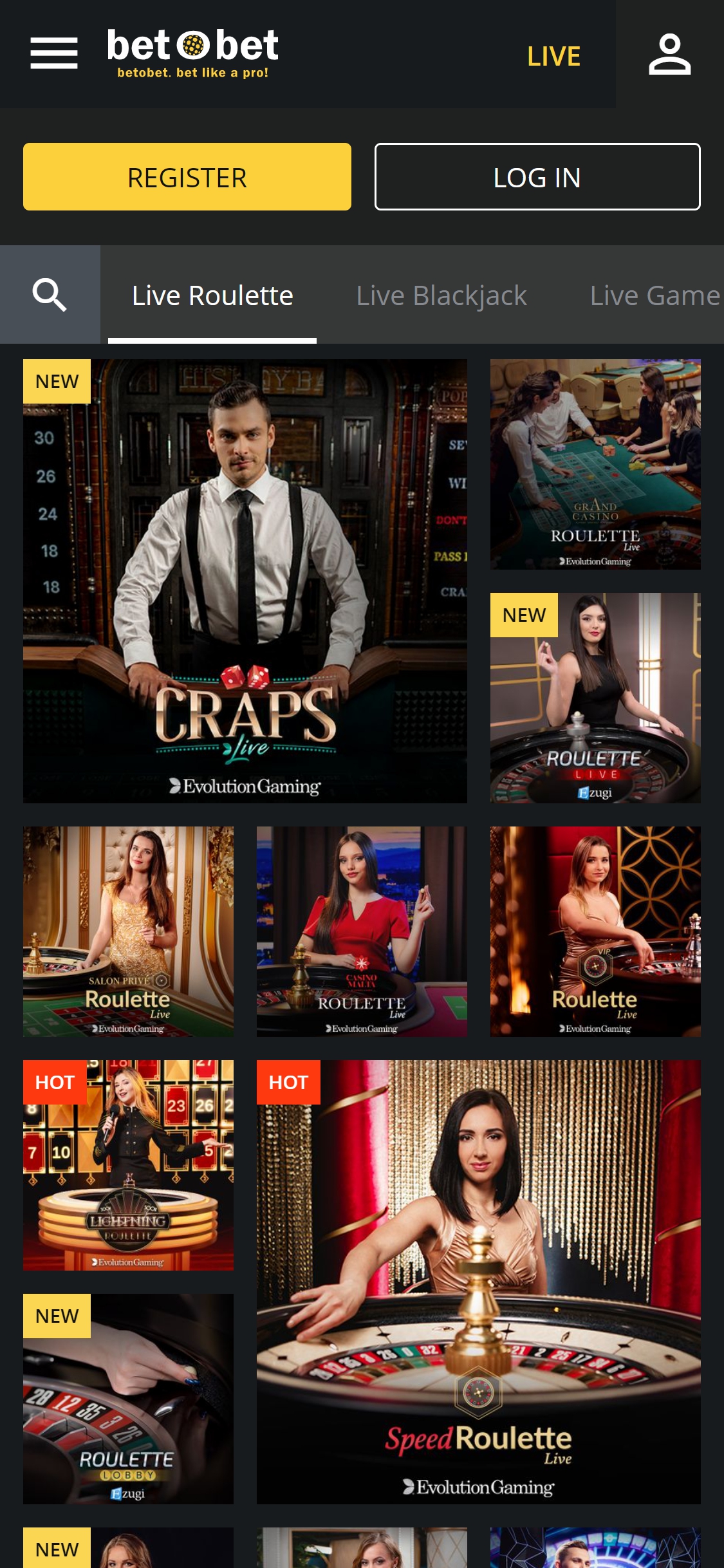 Bet O Bet Casino Mobile Live Dealer Games Review