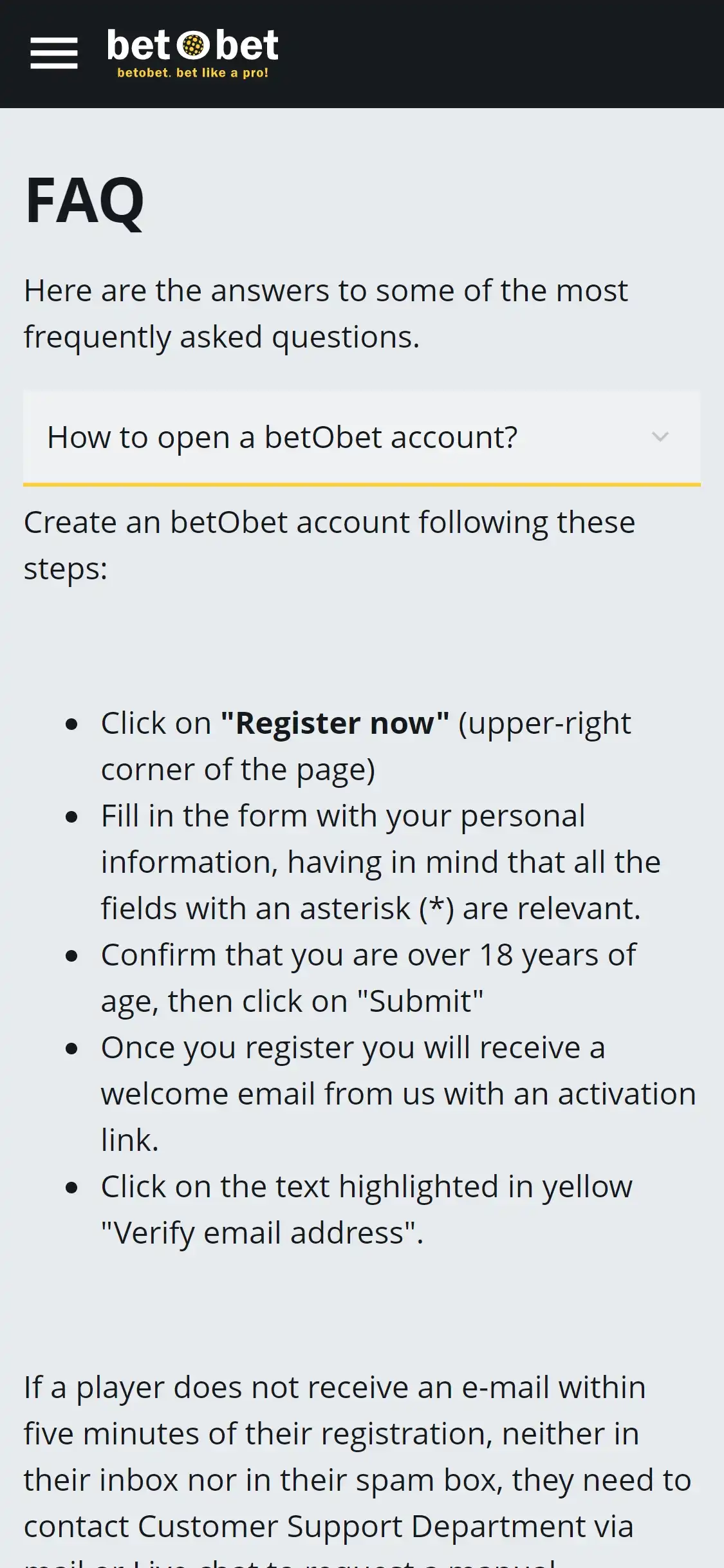 Bet O Bet Casino Mobile Support Review