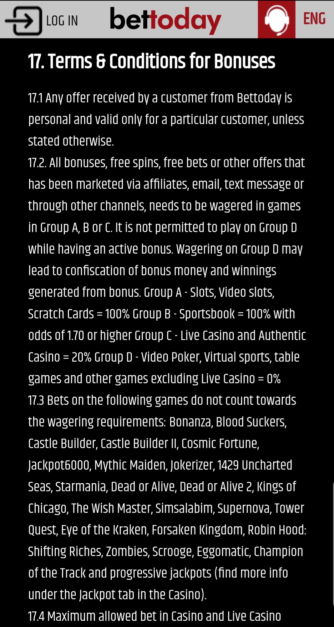 BetToday Casino Mobile No Deposit Bonus Review