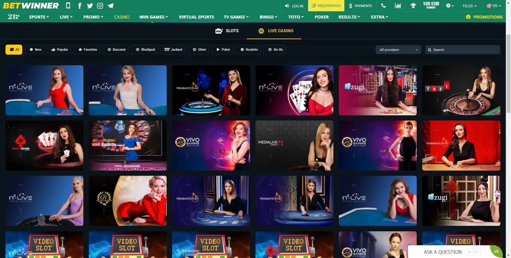 BetWinner Live Dealer Games
