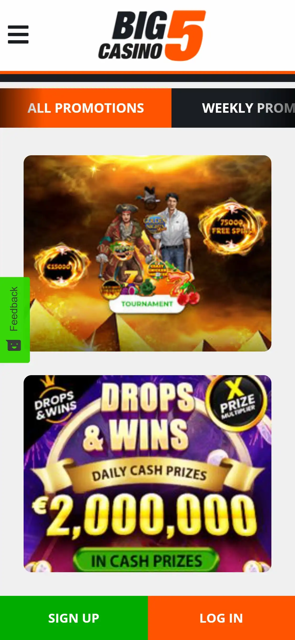 Big 5 Casino Mobile No Deposit Bonus Review