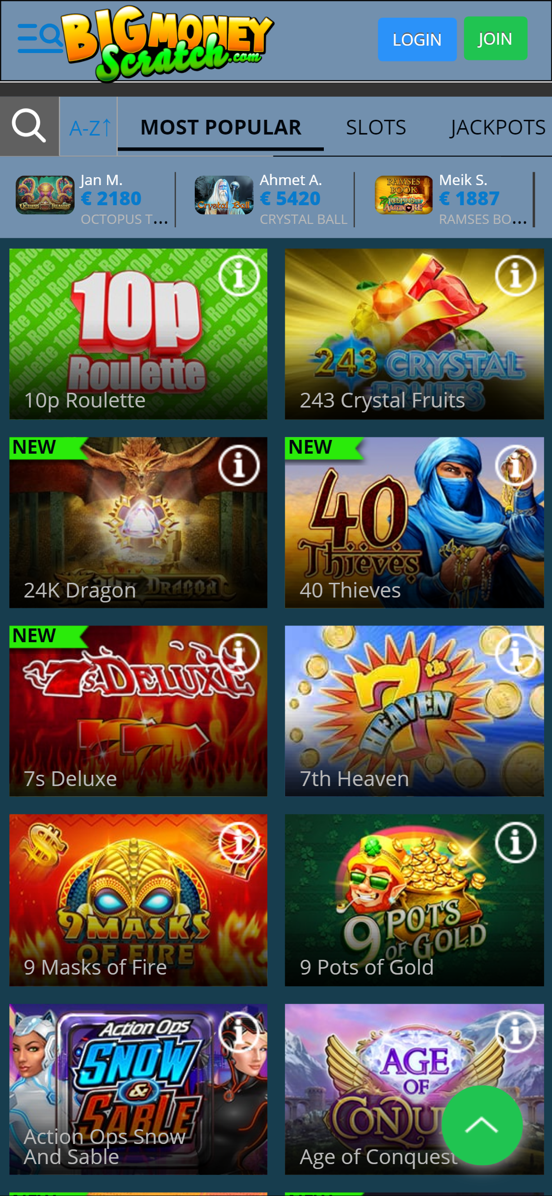 Big Money Scratch Casino Mobile Games Review