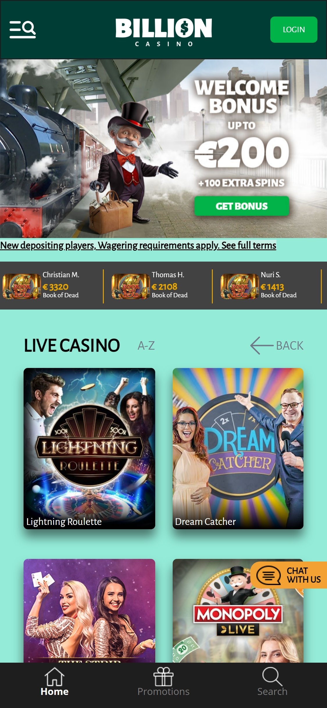 Billion Casino Mobile Live Dealer Games Review