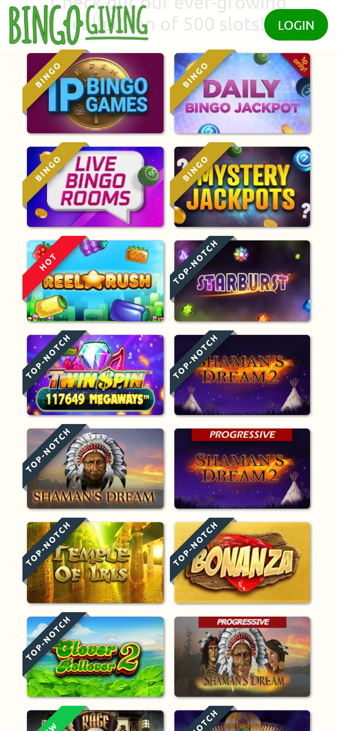Bingo Giving Casino Mobile Games Review