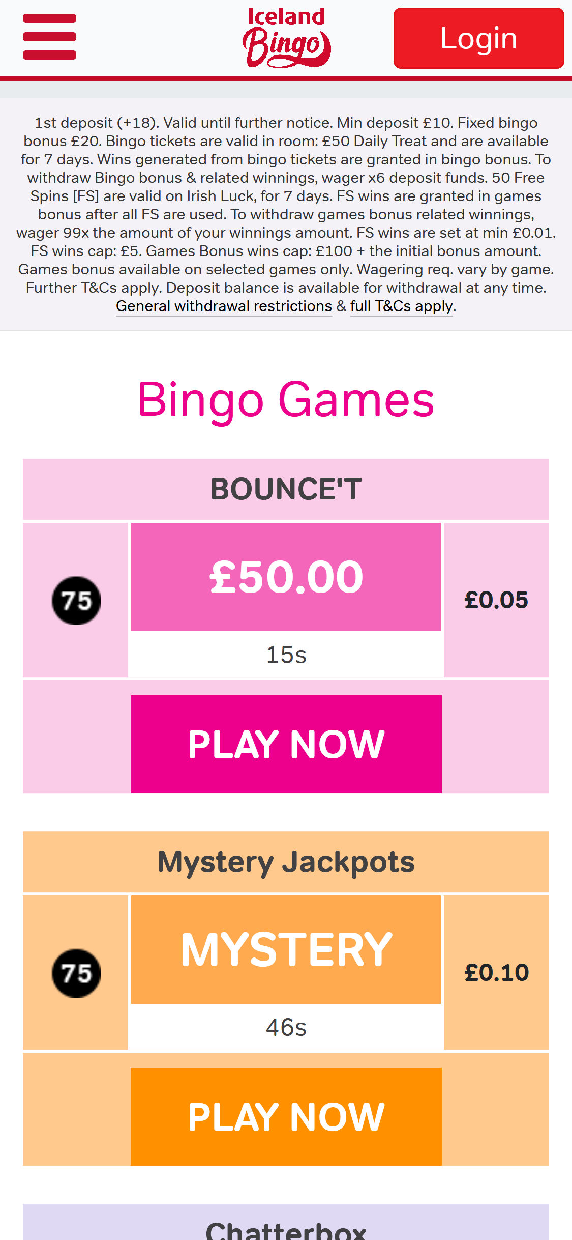 Bingo Iceland Casino Mobile Review