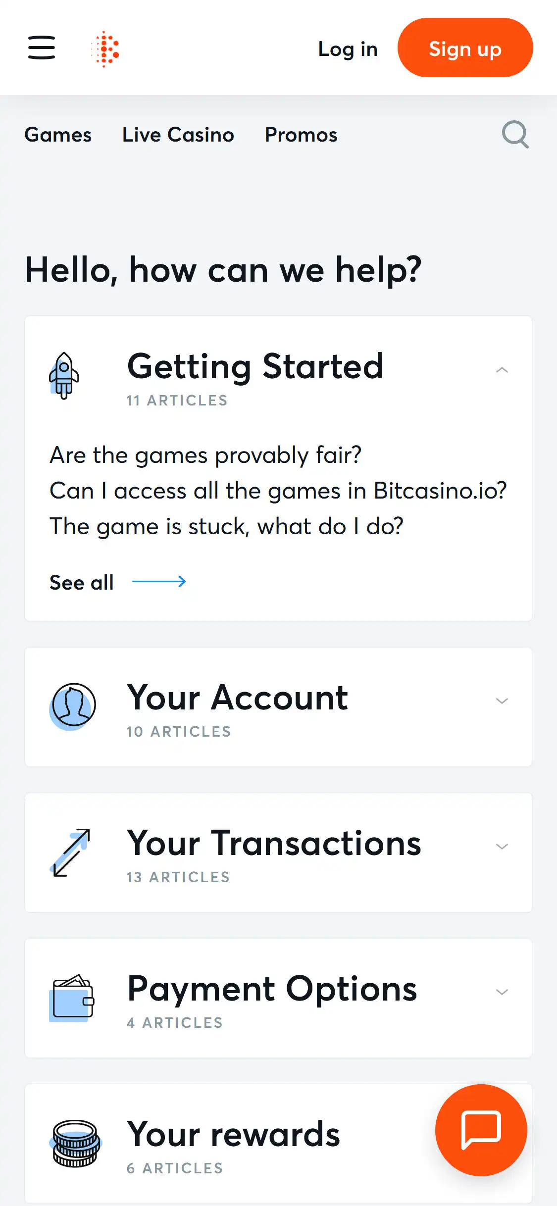Bitcasino.io Mobile Support Review