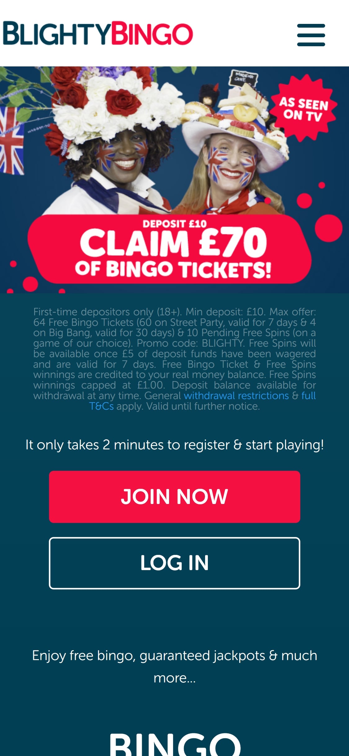 Blighty Bingo Casino Mobile Review