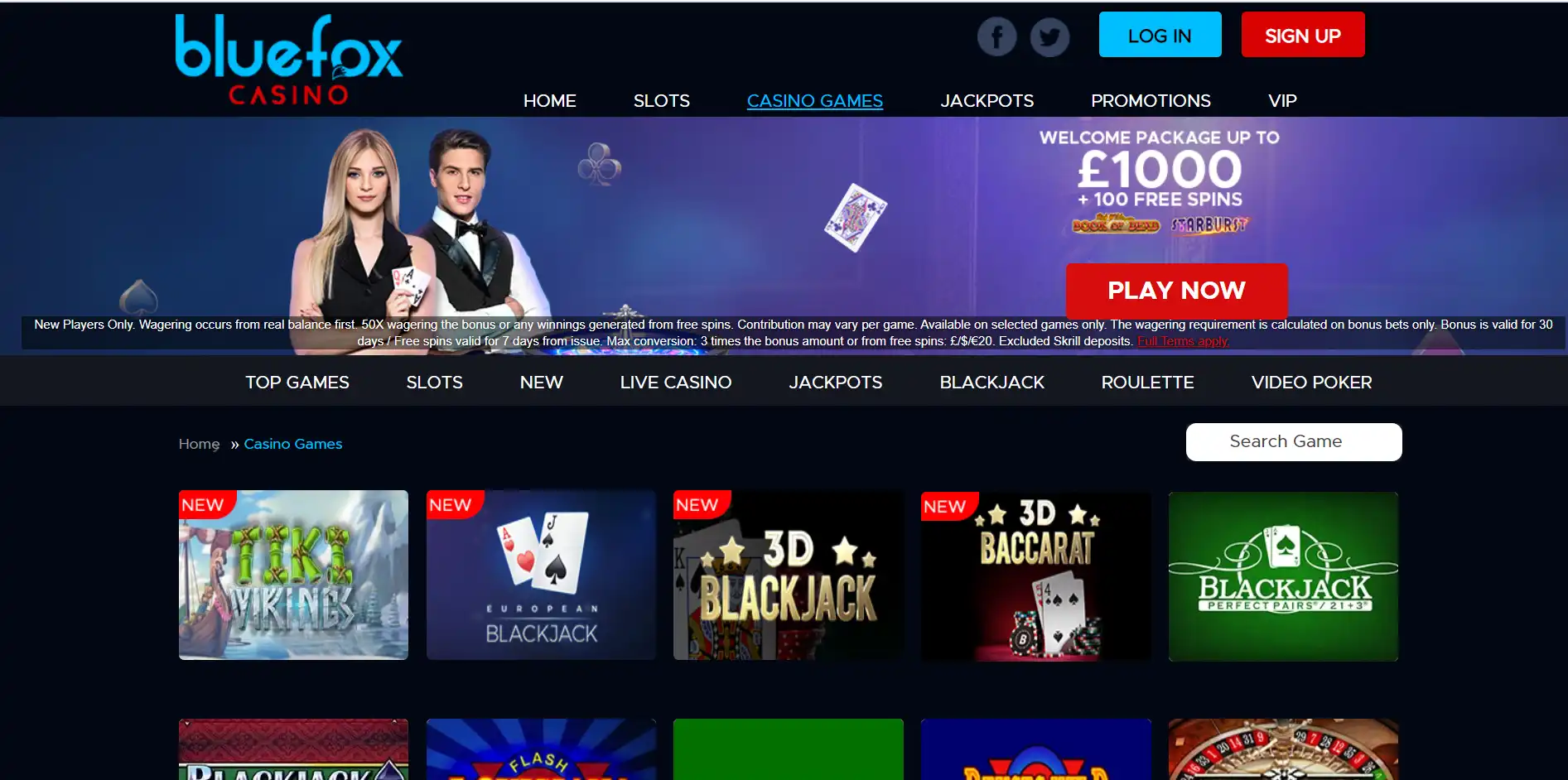 Blue Fox Casino Games