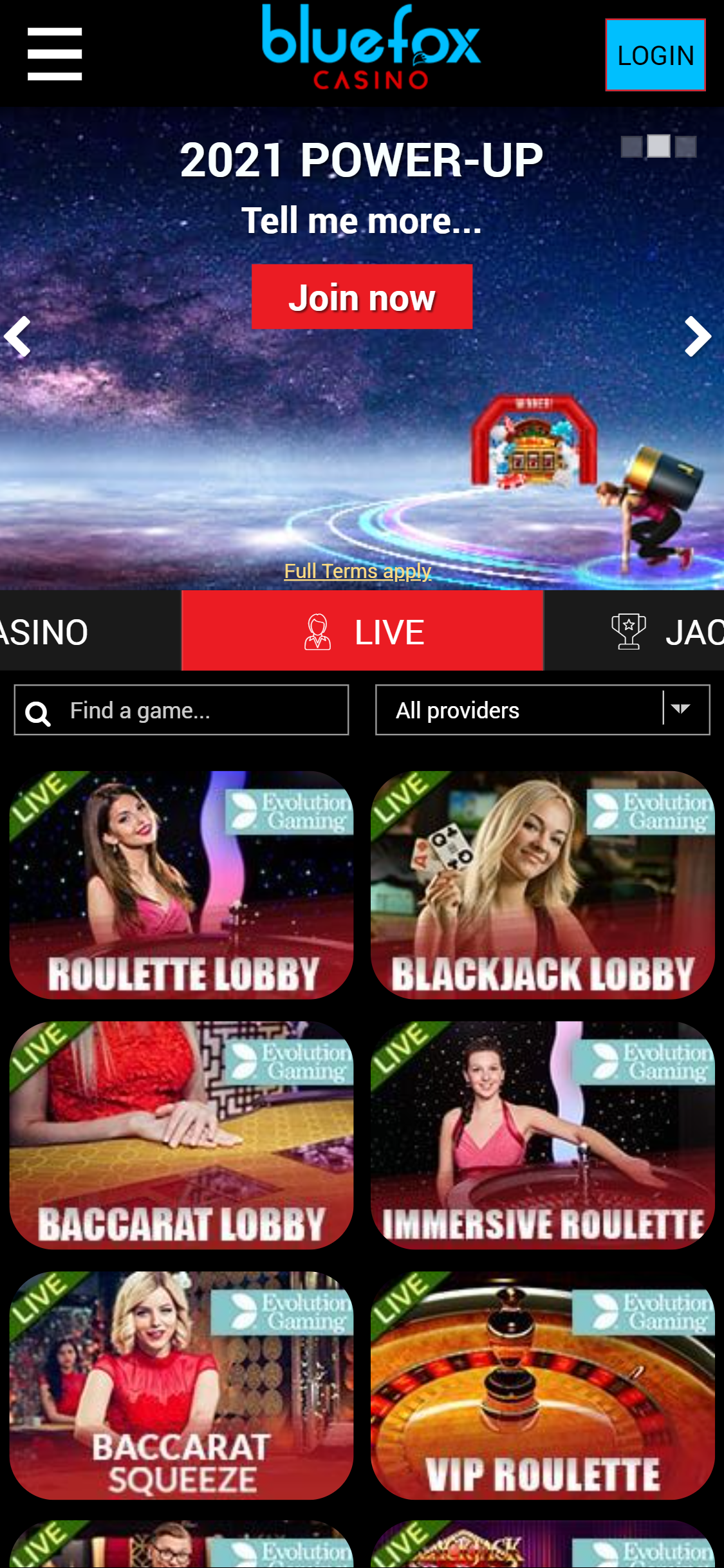 Blue Fox Casino Mobile Live Dealer Games Review