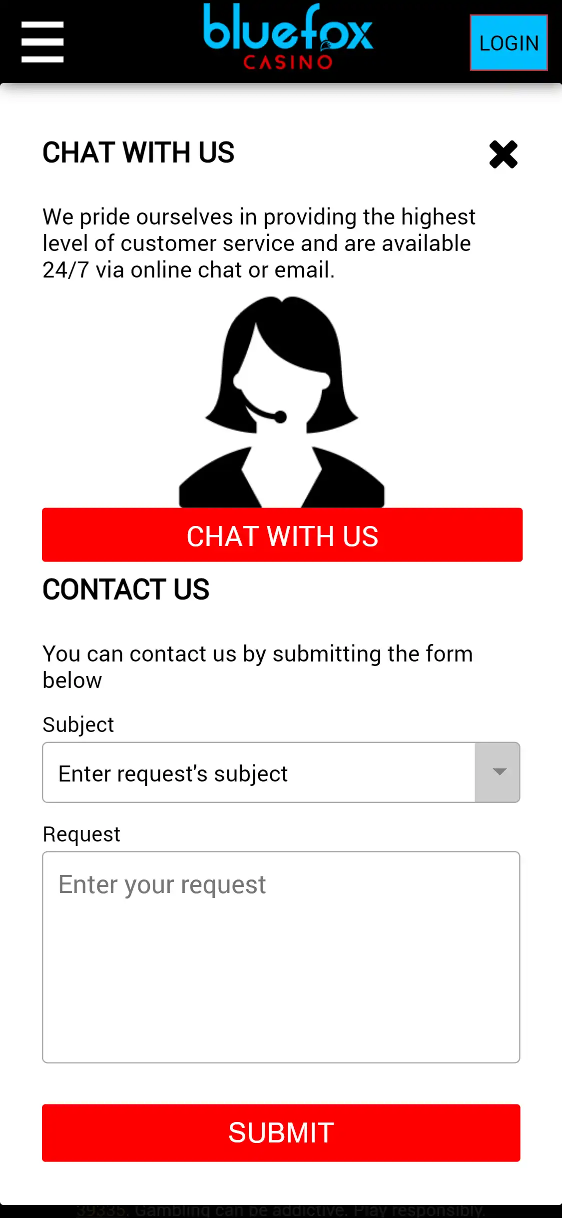 Blue Fox Casino Mobile Support Review