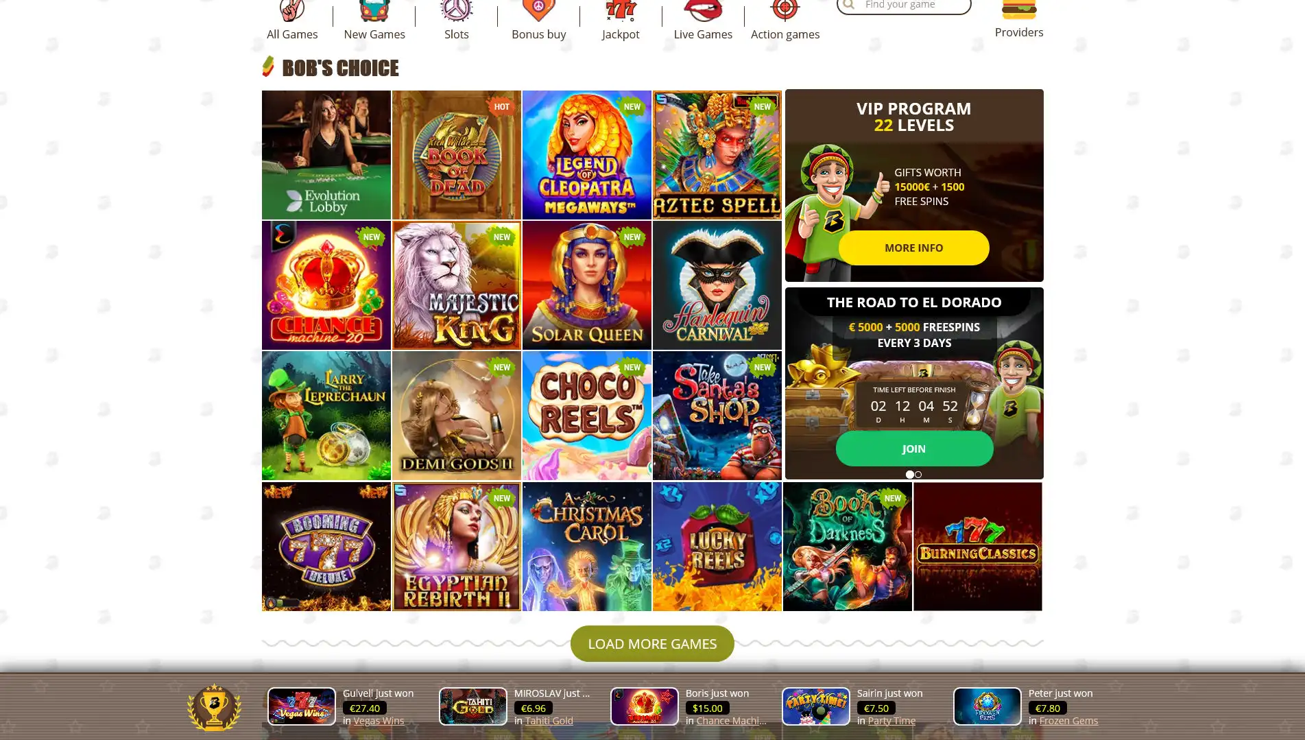 Bob Casino Games