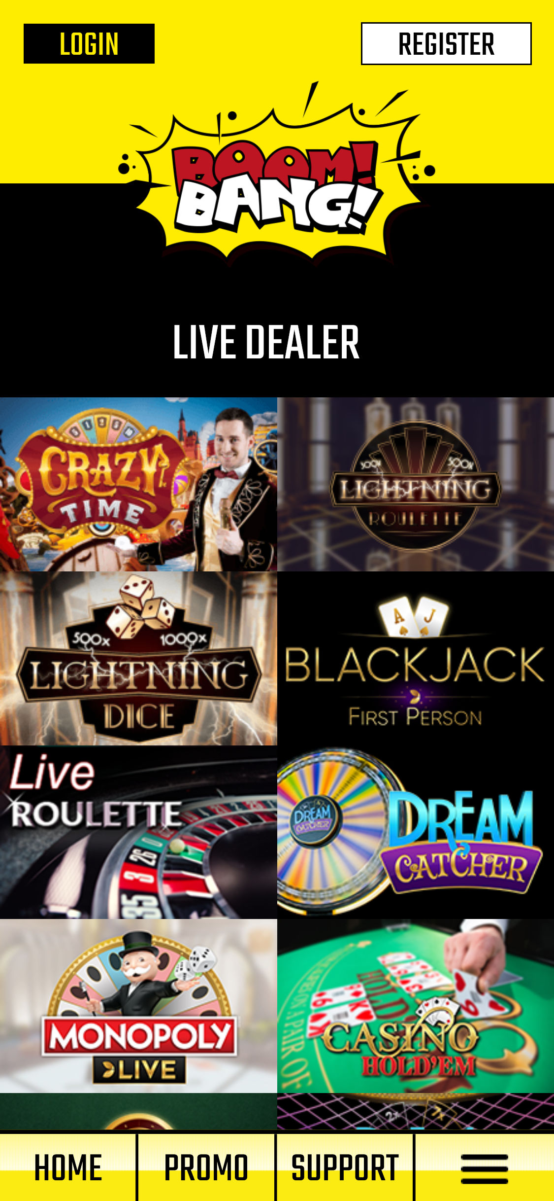 Boom Bang Casino Mobile Live Dealer Games Review