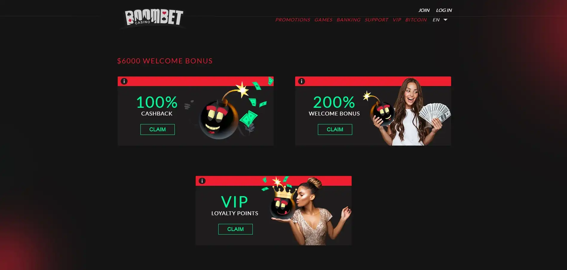 Boombet Casino No Deposit Bonus