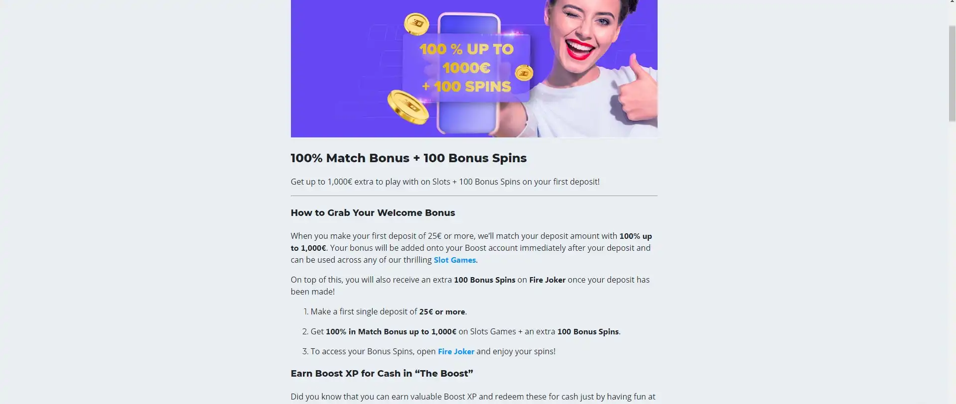 Boost Casino No Deposit Bonus