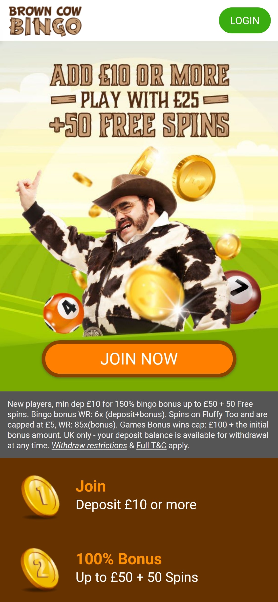 Brown Cow Bingo Casino Mobile Review