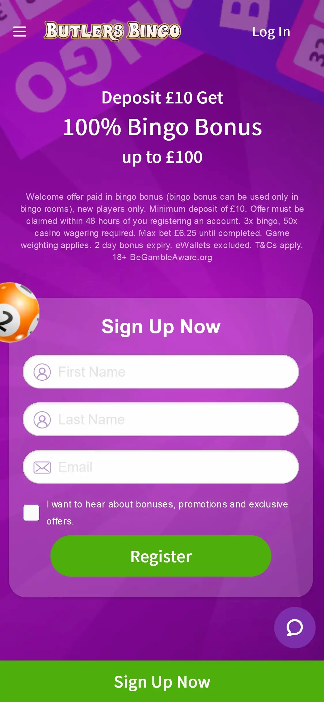 Butlers Bingo Casino Mobile Review
