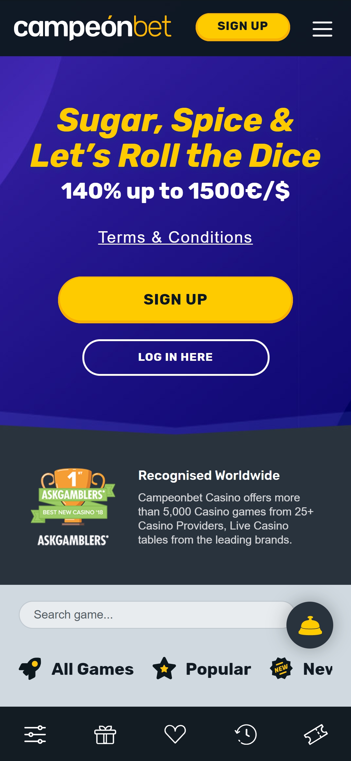 Campeon Bet Casino Mobile Review