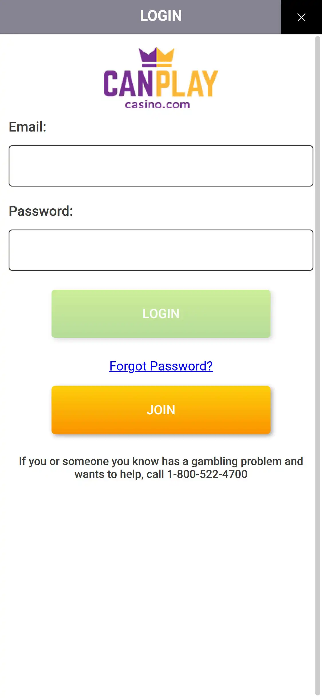 Can Play Casino Mobile Login Review
