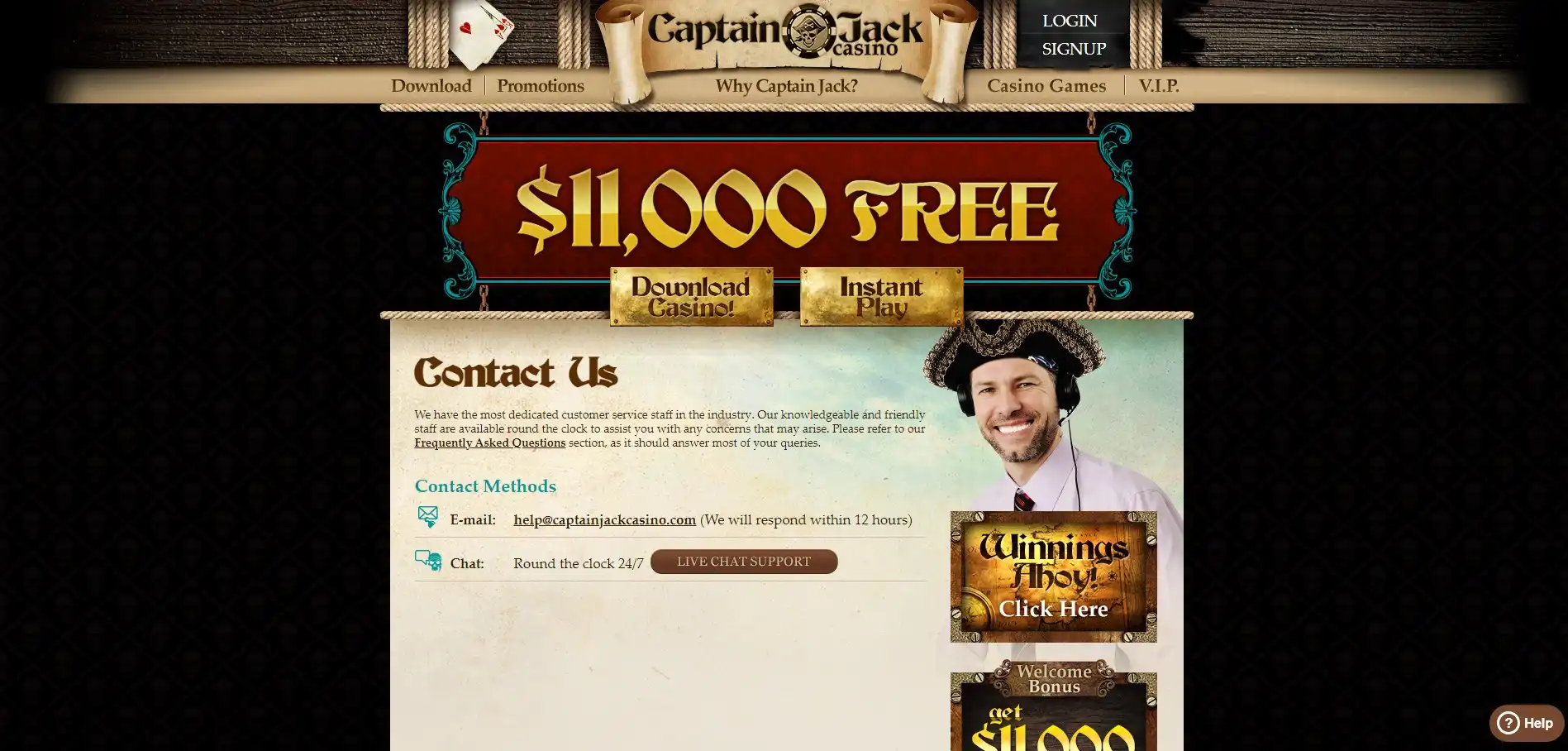 Captain Jack Casino Support