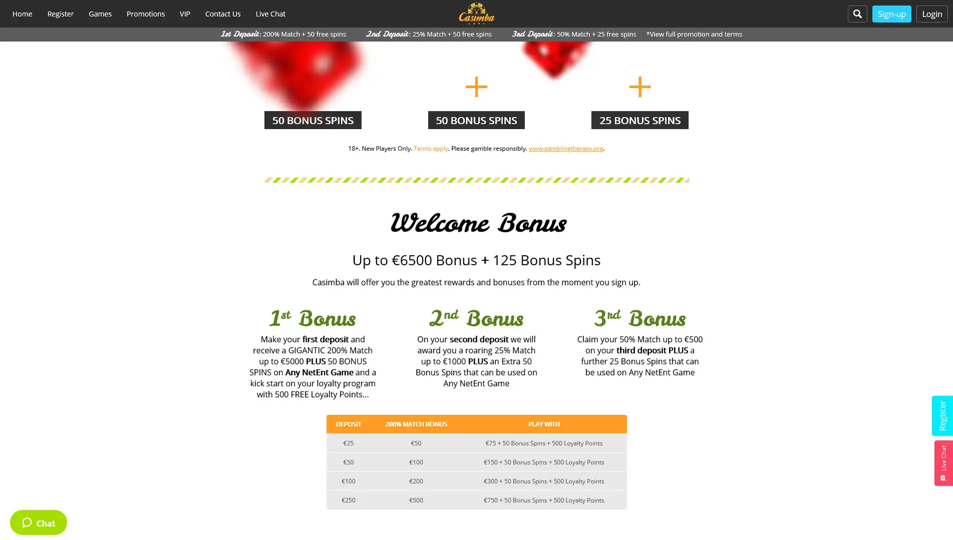Casimba Casino No Deposit Bonus
