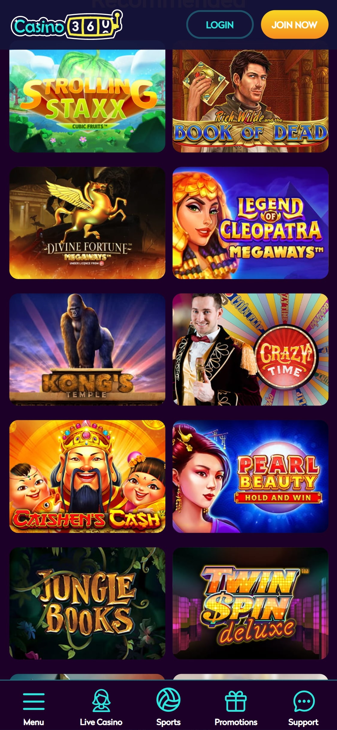 Casino360 Mobile Games Review
