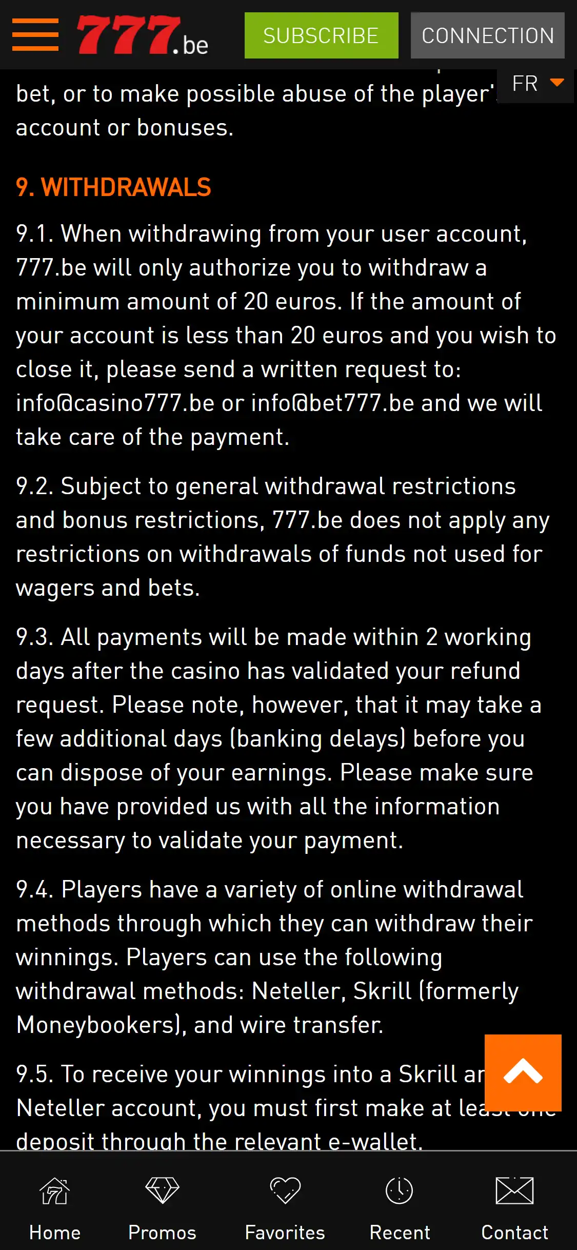 Casino 777 Mobile Payment Methods Review