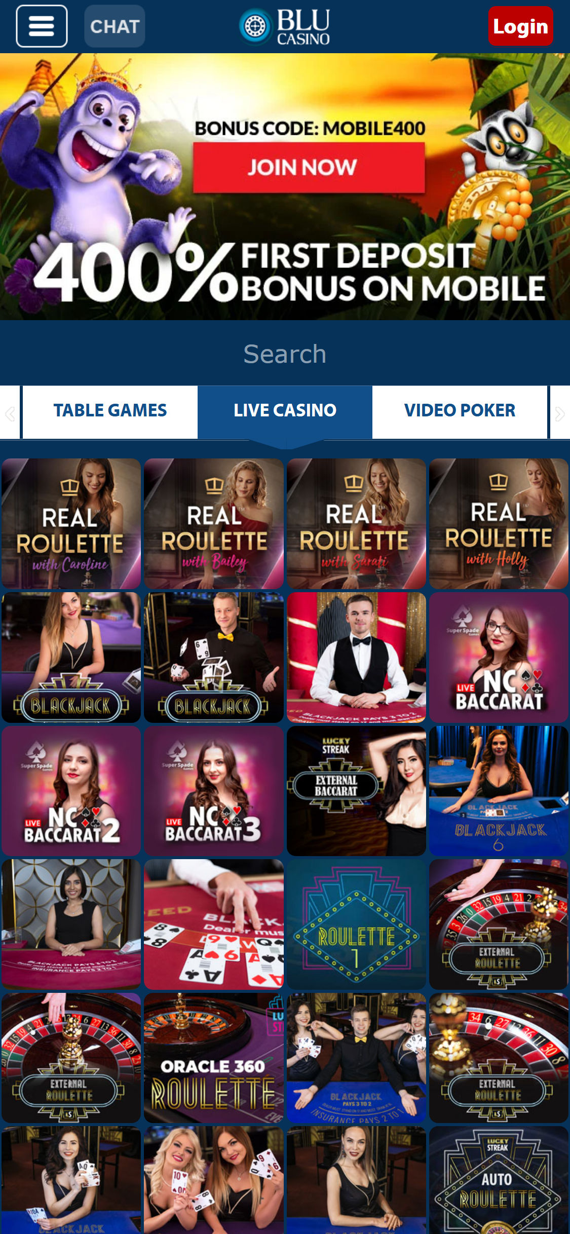 Casino Blu Mobile Live Dealer Games Review