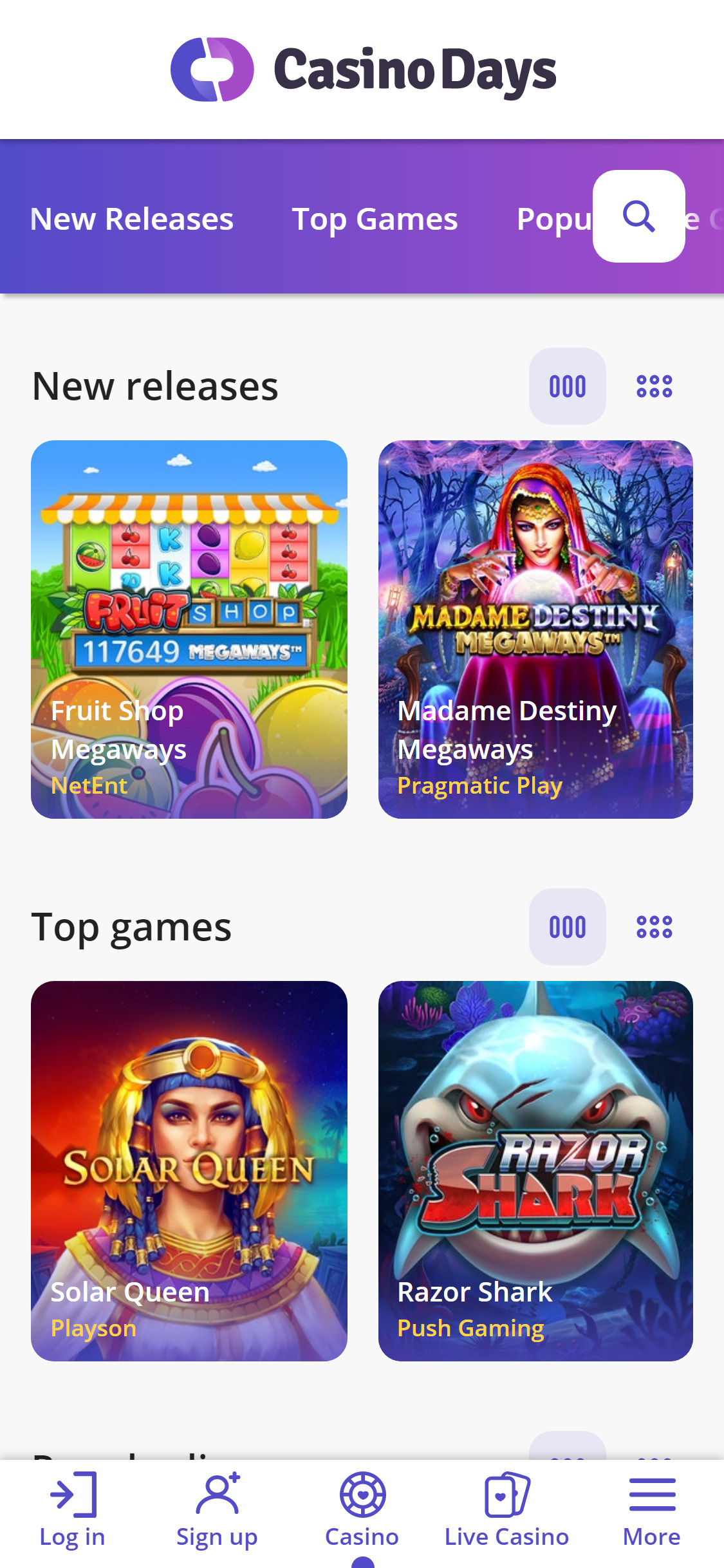Casino Days Casino Mobile Games Review
