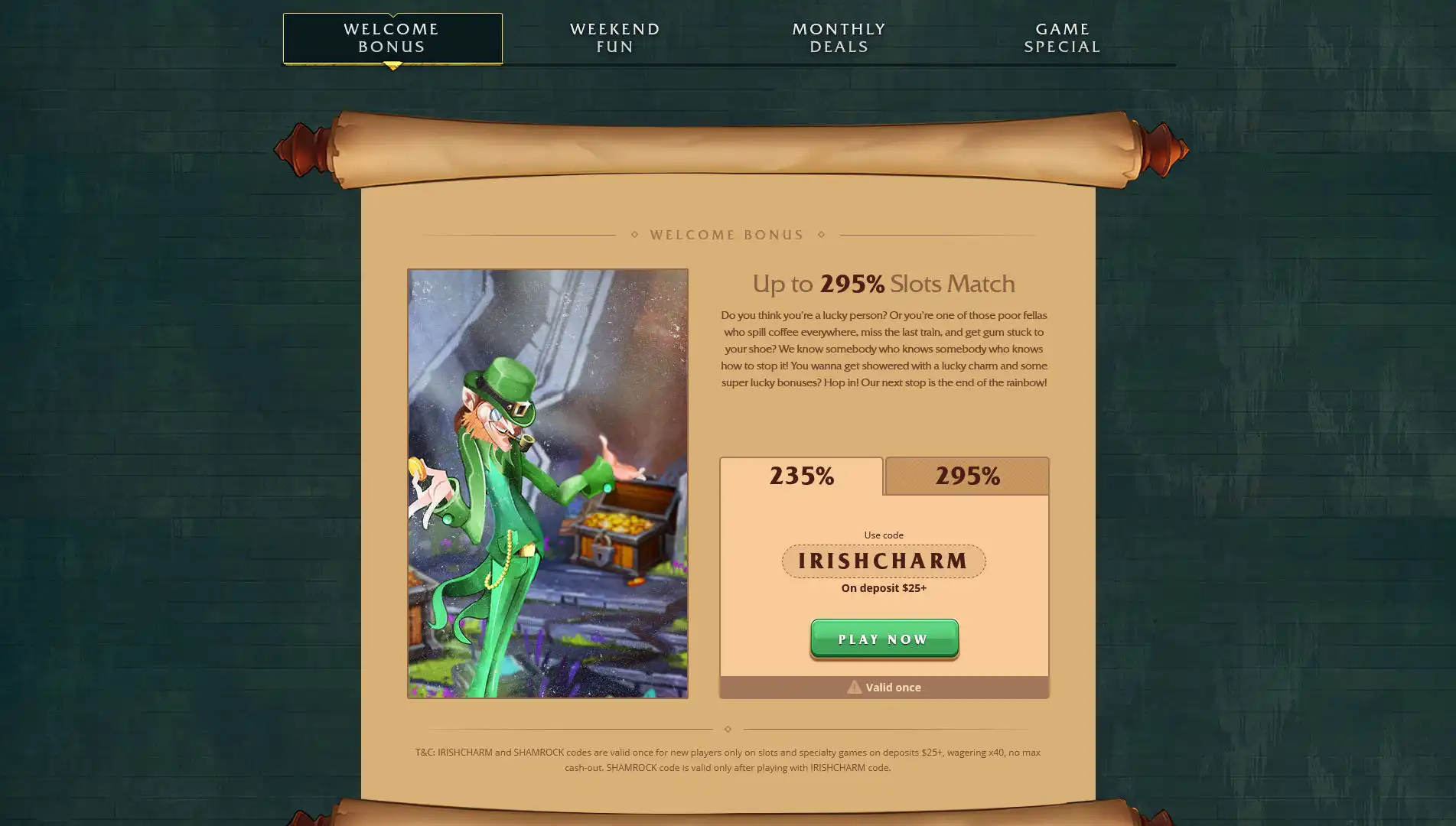 IrishLuck Casino No Deposit Bonus