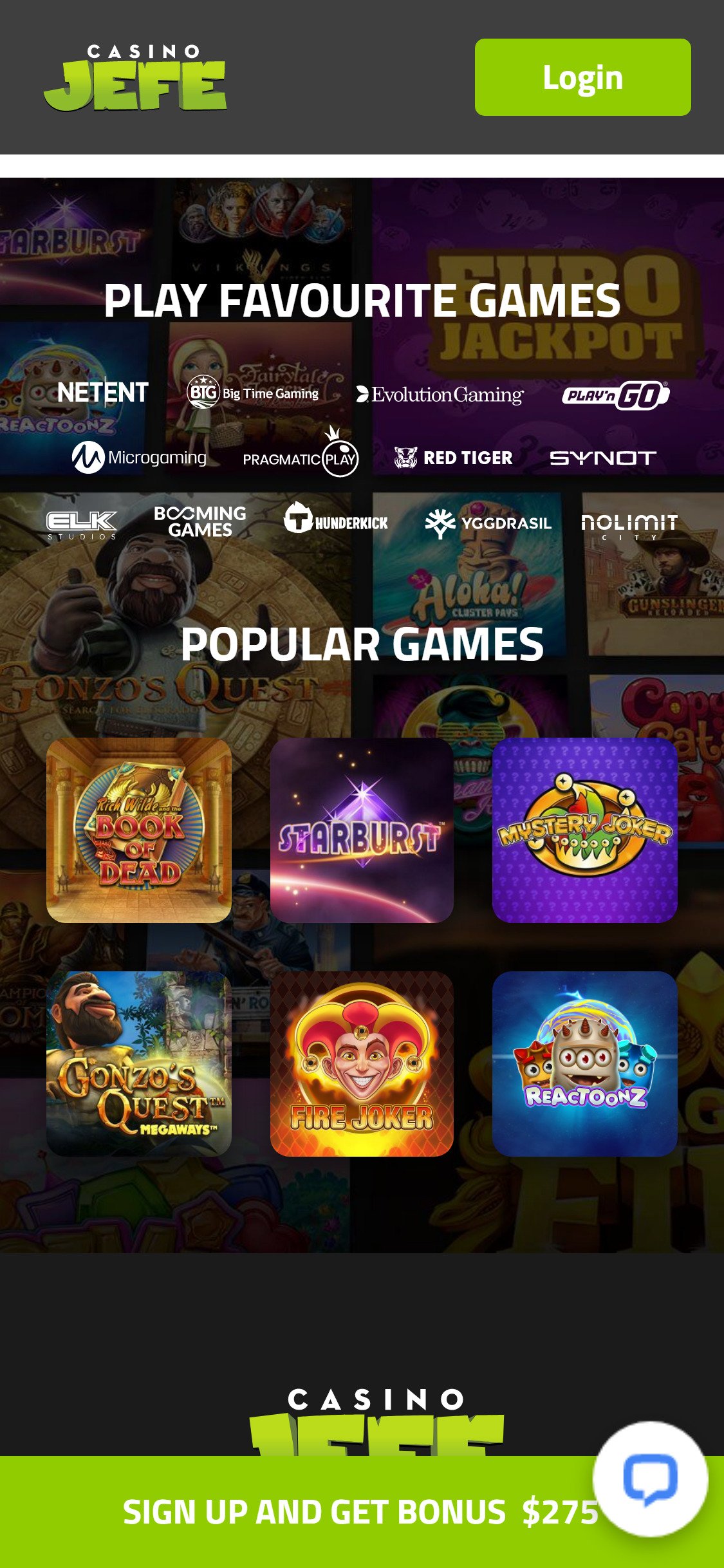 CasinoJefe Mobile Games Review