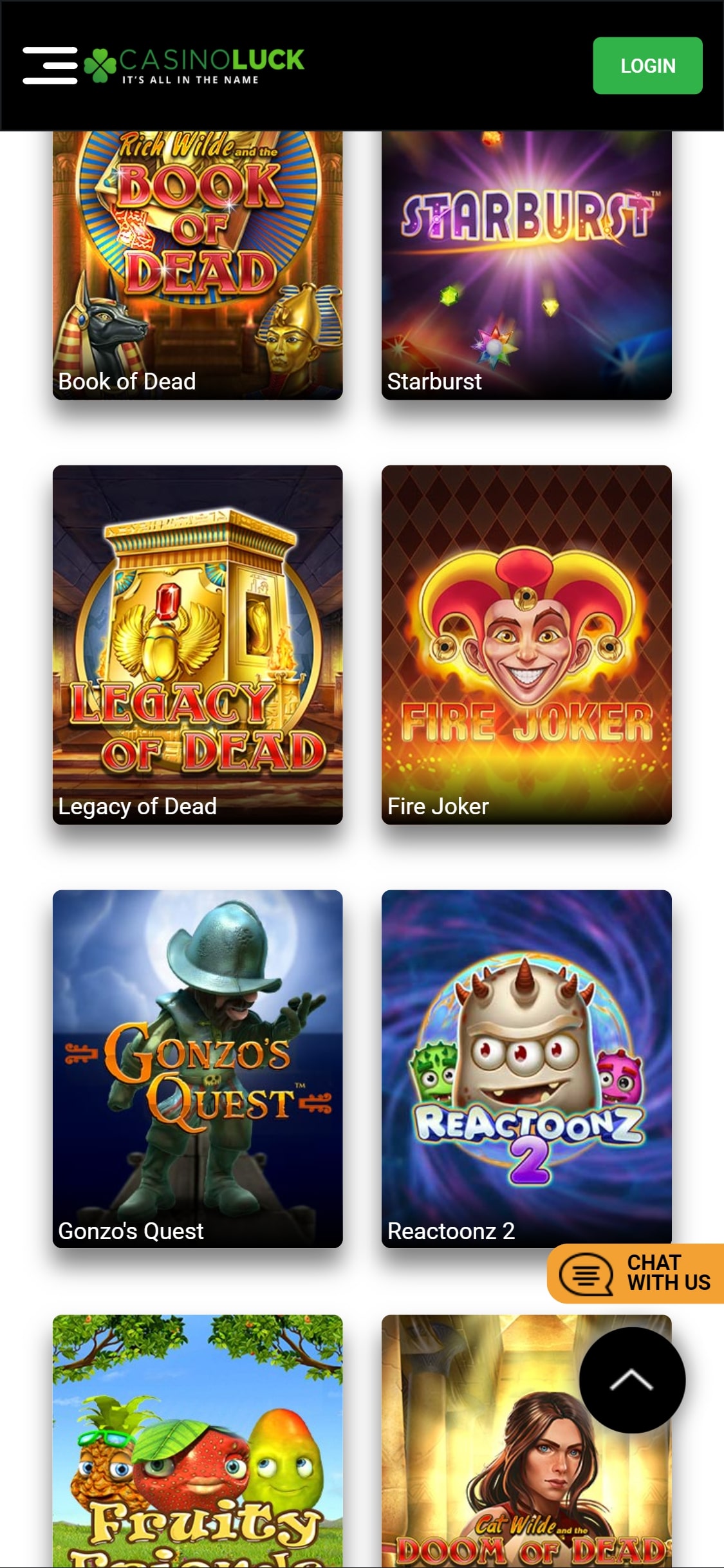 CasinoLuck Mobile Games Review
