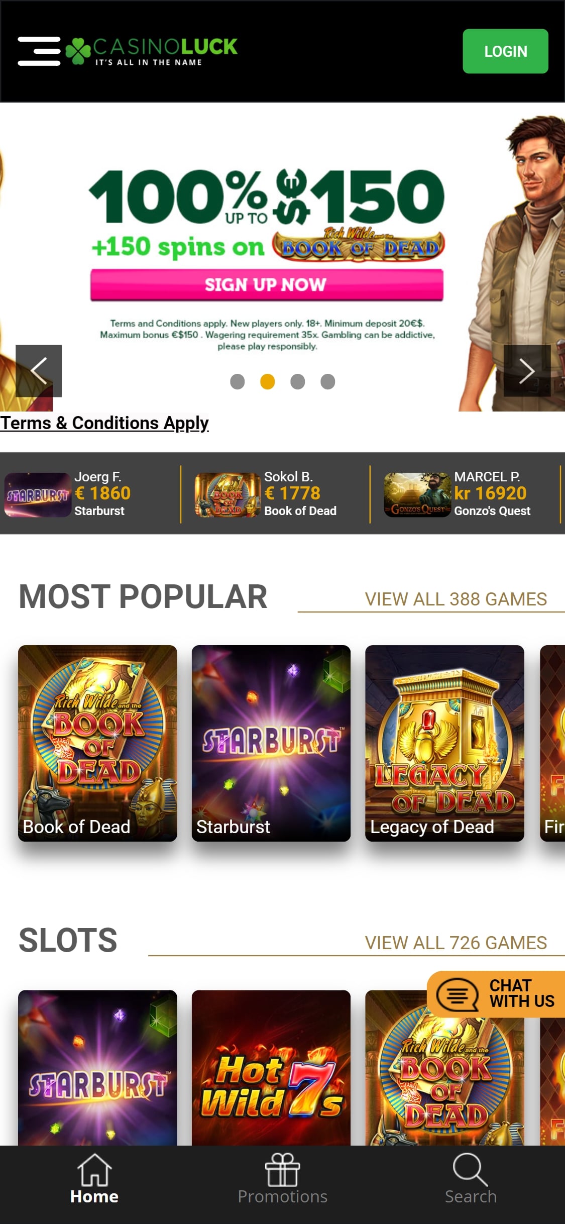 CasinoLuck Mobile Review