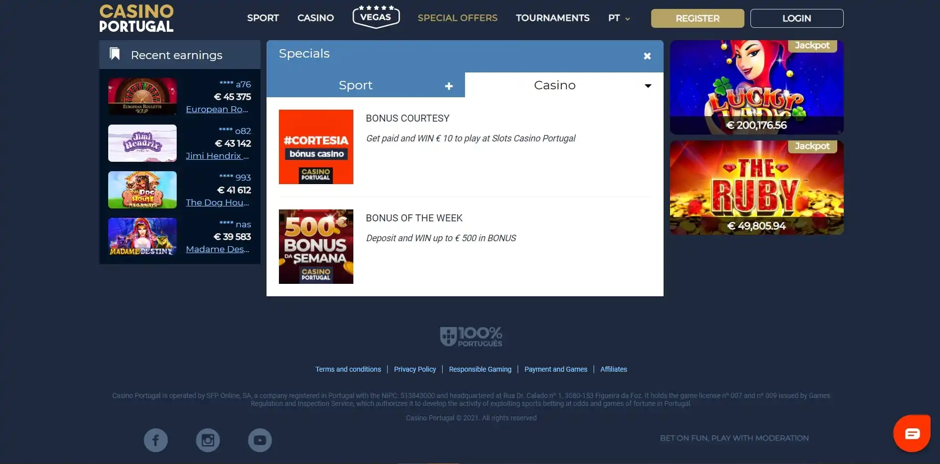 Casino Portugal No Deposit Bonus