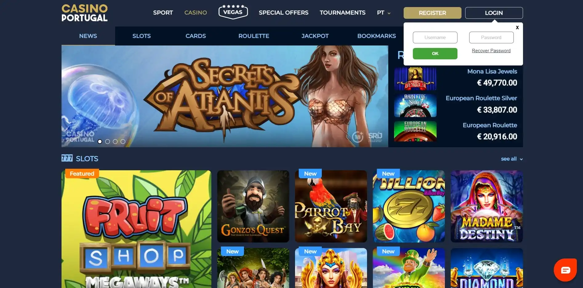 Casino Portugal Login