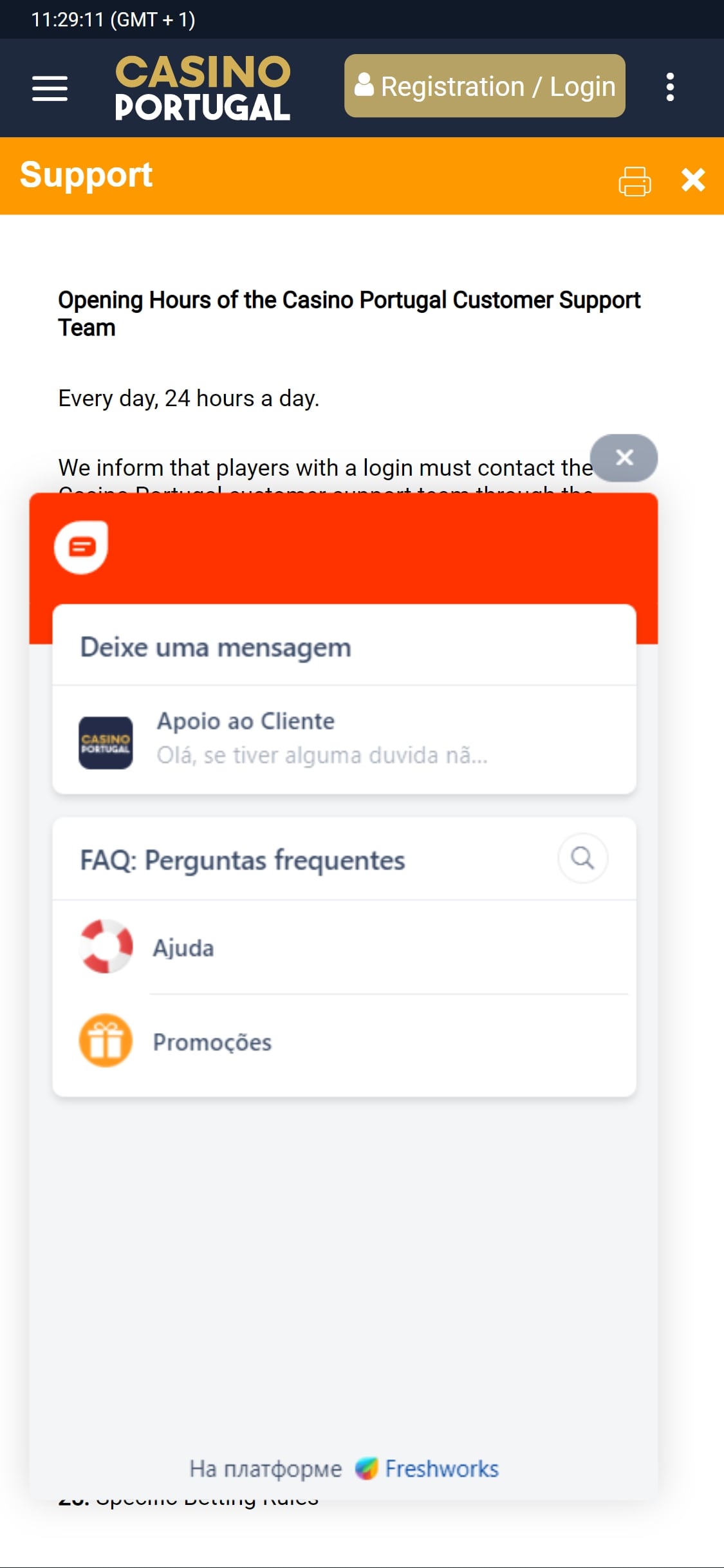 Casino Portugal Mobile Support Review