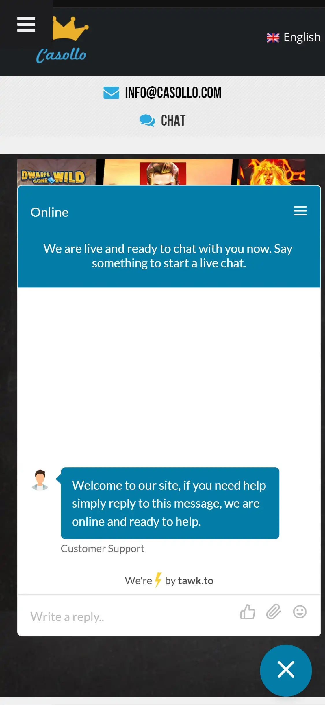 Casoo Casino Mobile Support Review