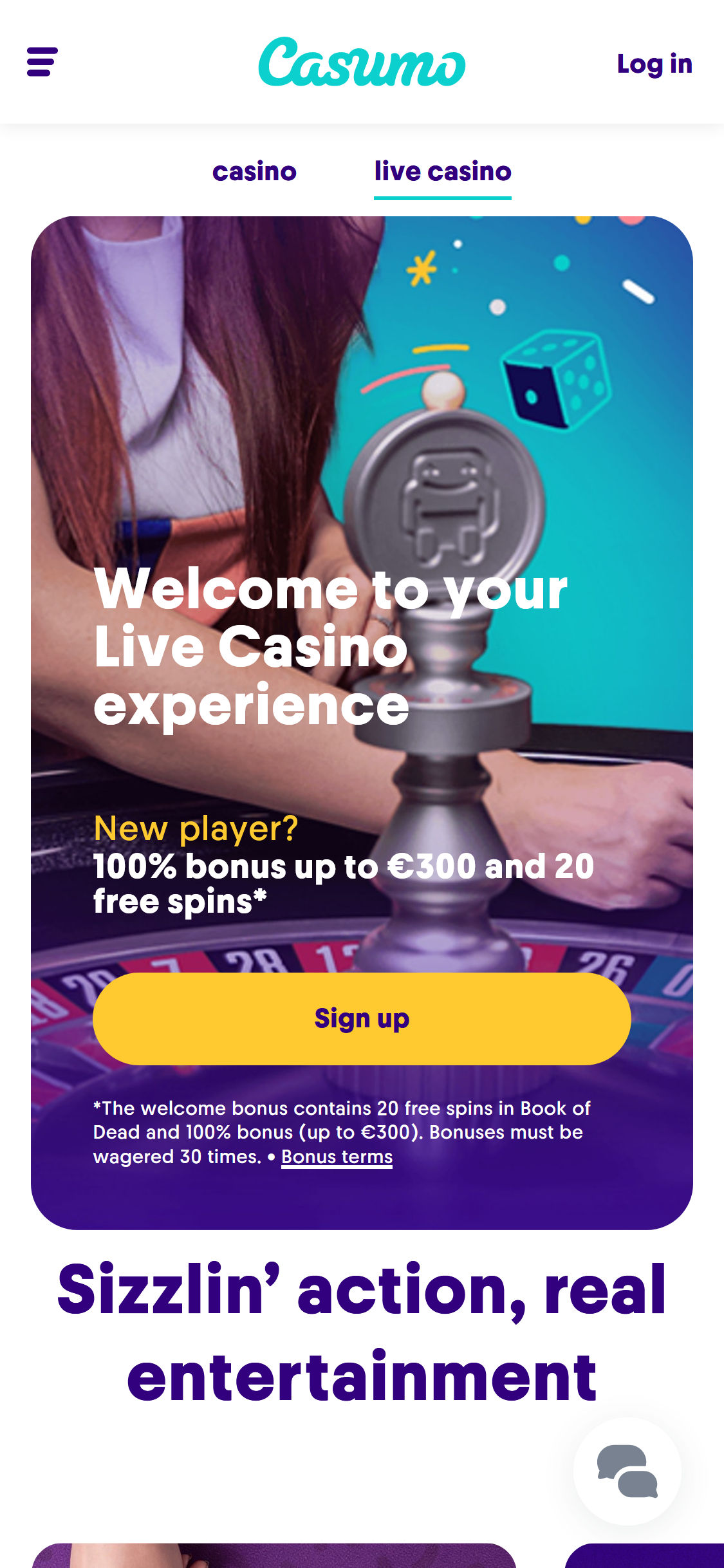 Casumo Casino Mobile Live Dealer Games Review