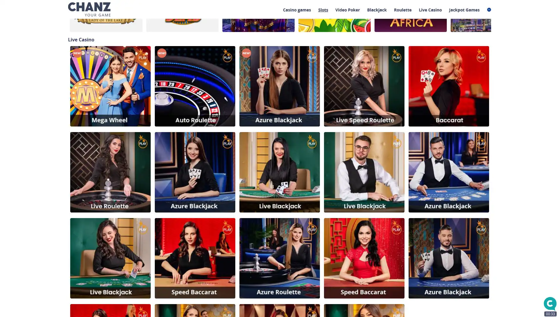 Chanz Casino Live Dealer Games