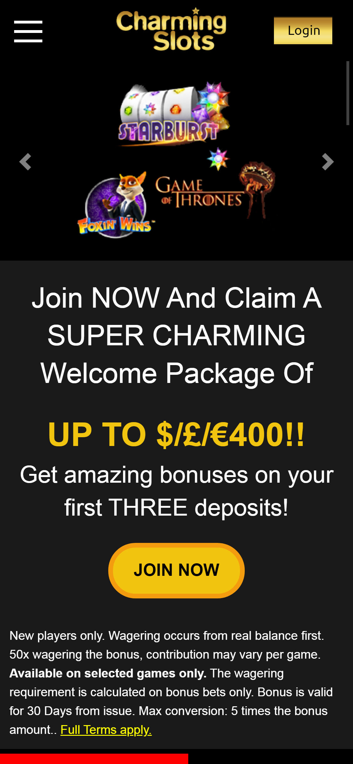 Charming Slots Casino Mobile Review