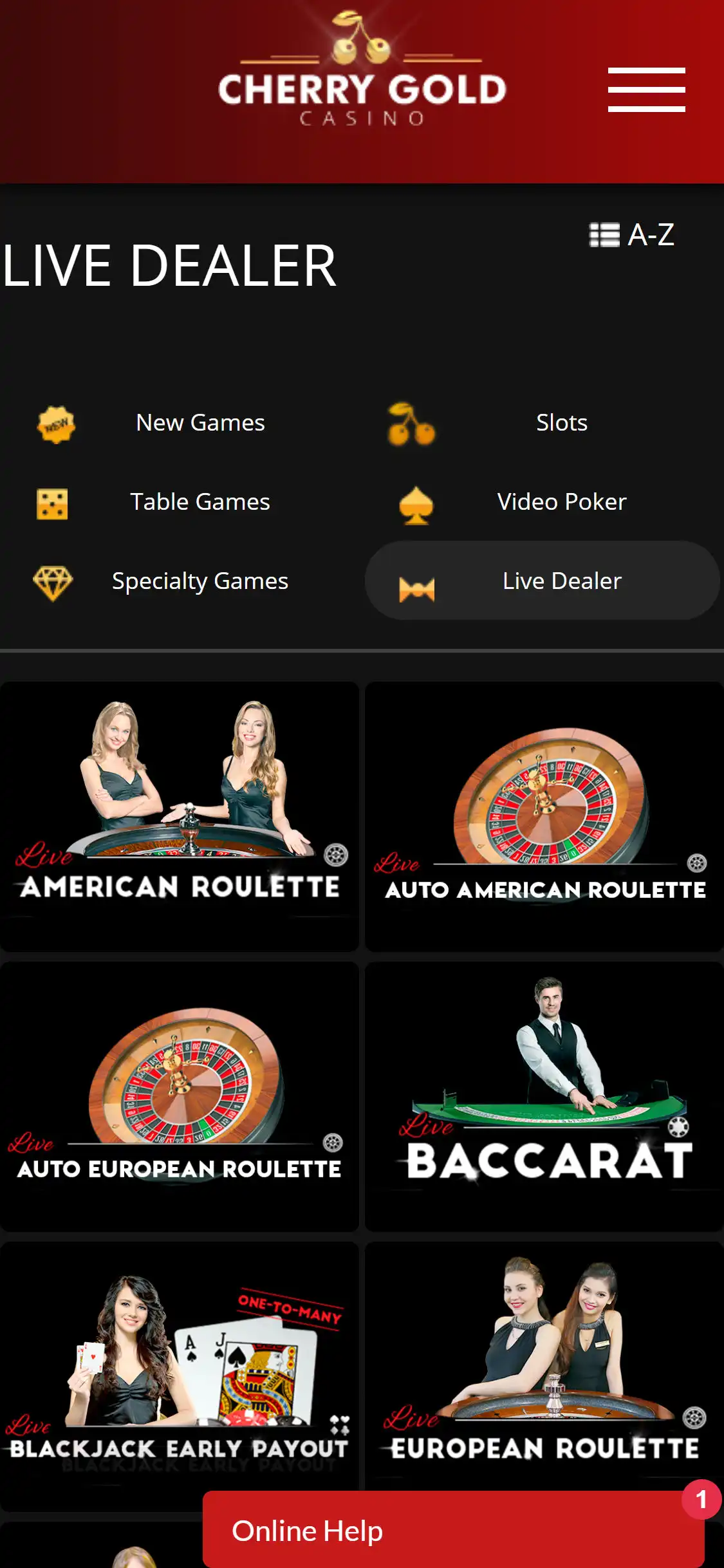 Cherry Gold Casino Mobile Live Dealer Games Review