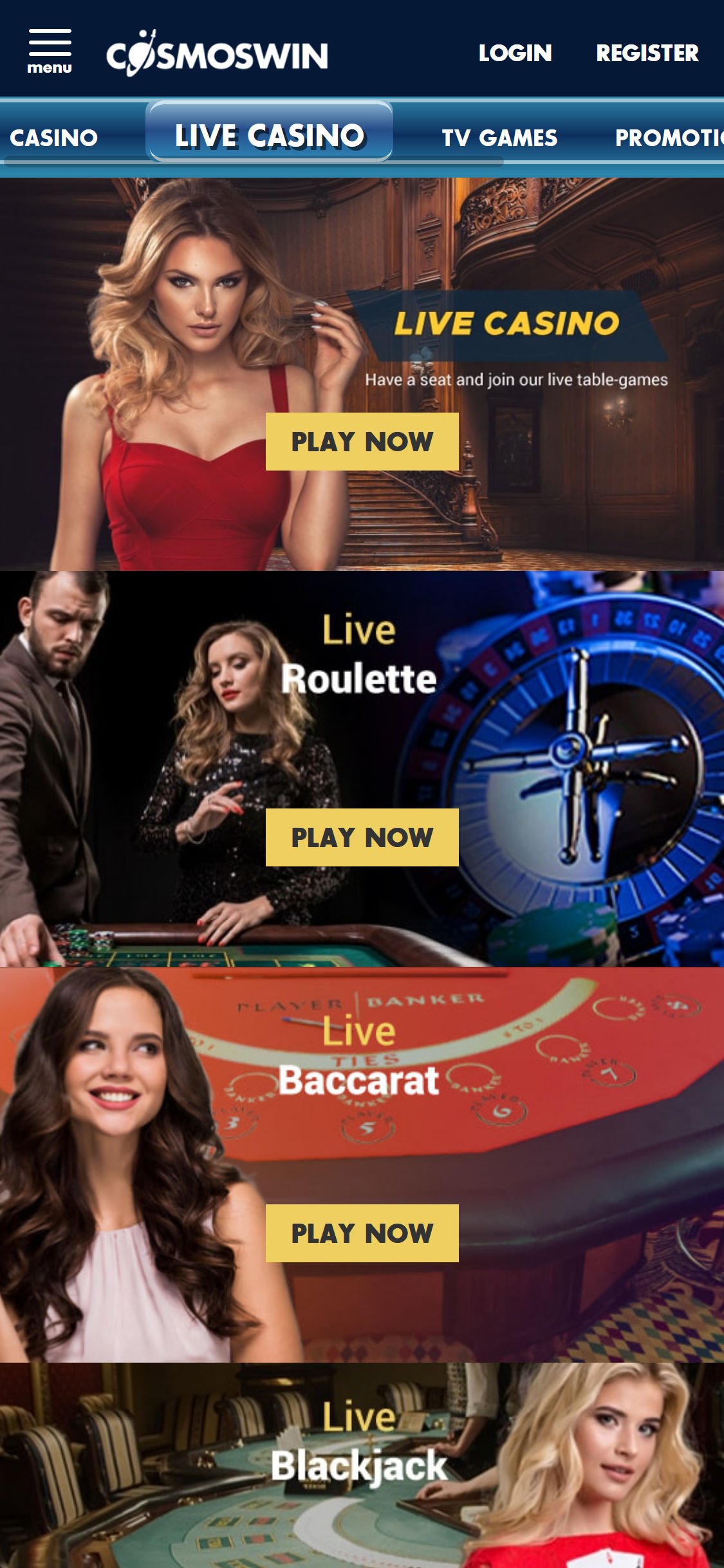 Cosmoswin Casino Mobile Live Dealer Games Review